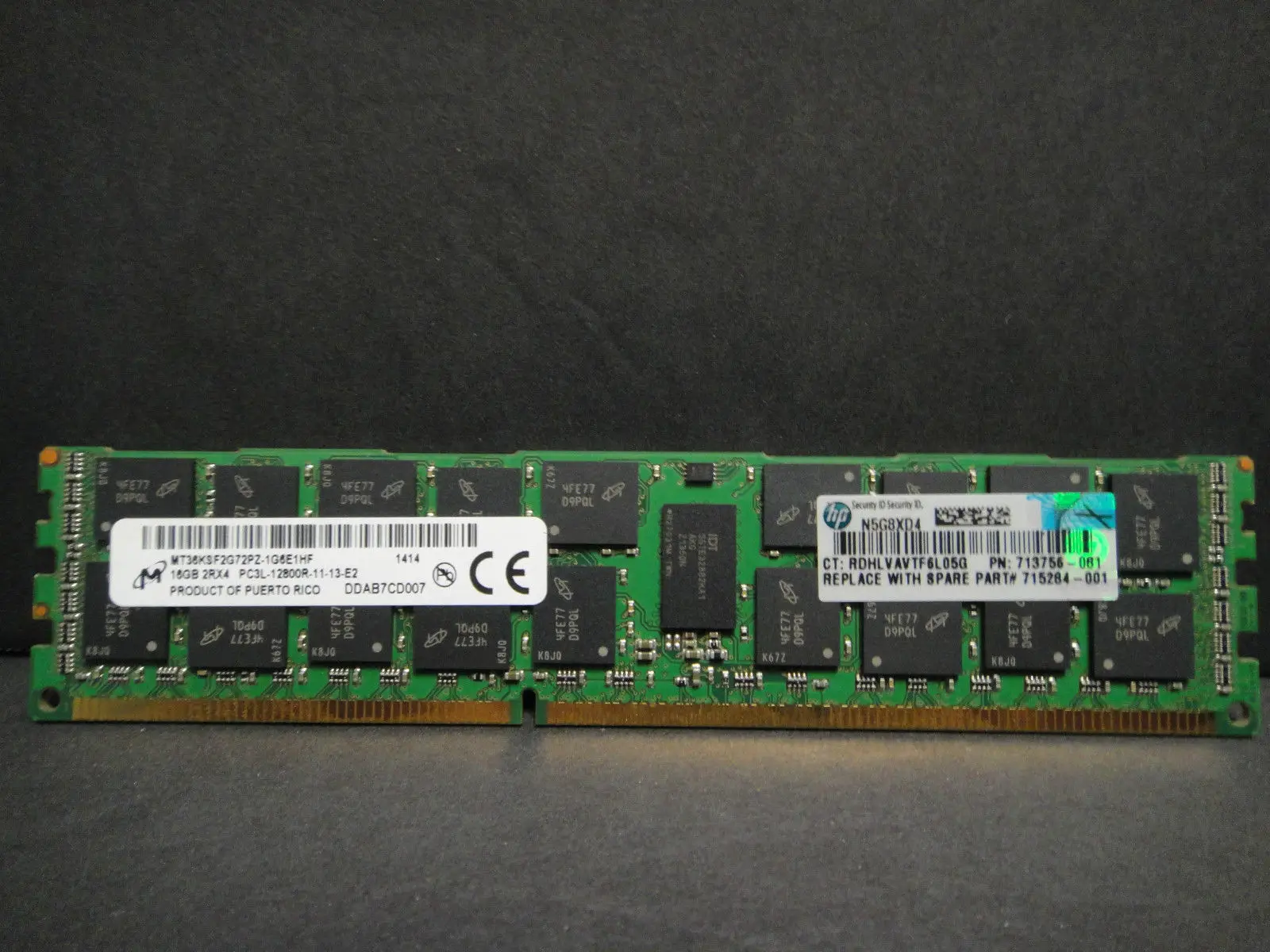 

713985-B21 715284-001 713756-081 16GB PC3L-12800R ECC memory
