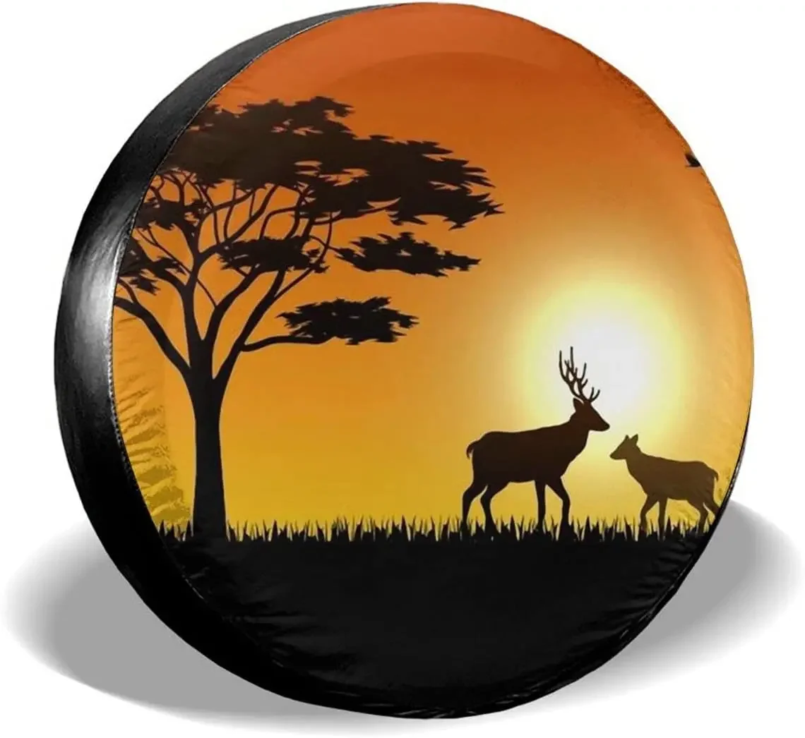 Delumie Sunset Animals полиэстер чехлы для запасных колес автофургонов блестящие