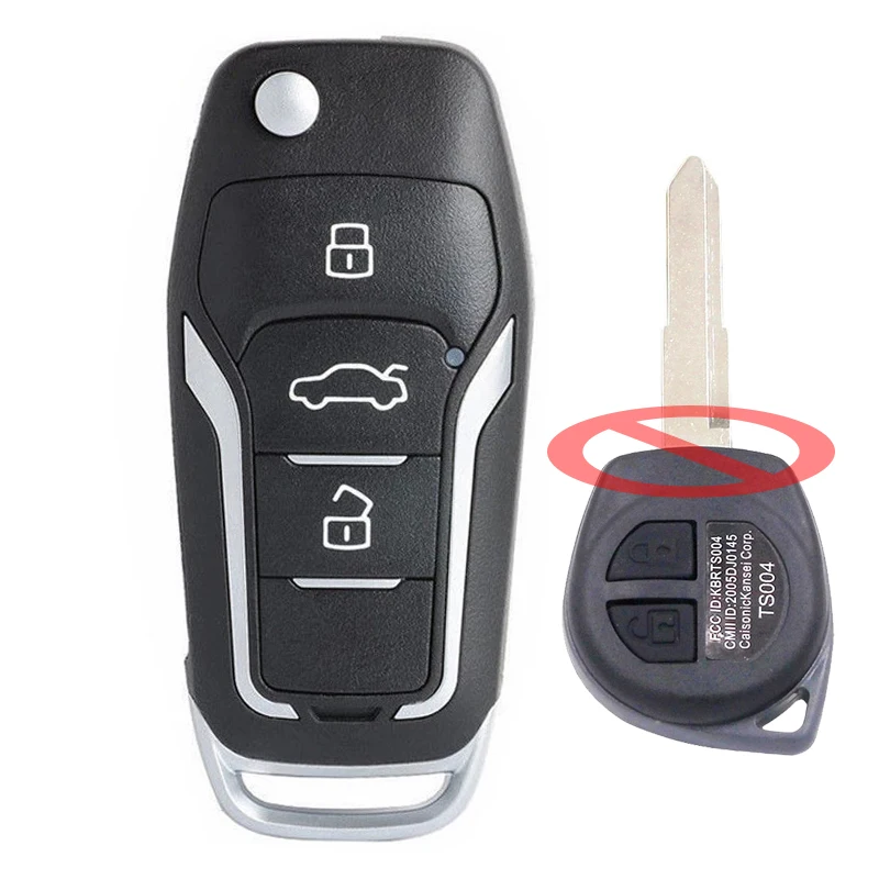 

Keyecu FCC ID: KBRTS004 315MHz ID46 Chip Upgraded Flip Remote Car Key Fob For Suzuki Swift Sx4 Alto Vitara Ignis Jimny Splash