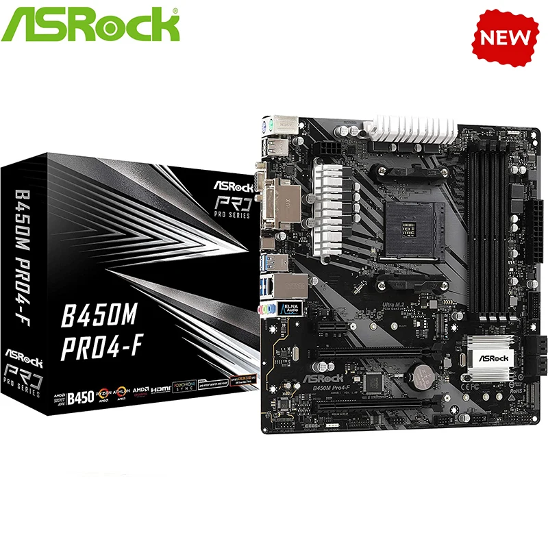 Новинка для настольной игровой доски ASRock B450M Pro4-F поддерживает 2200G 2600X 2700X AM4 DDR4