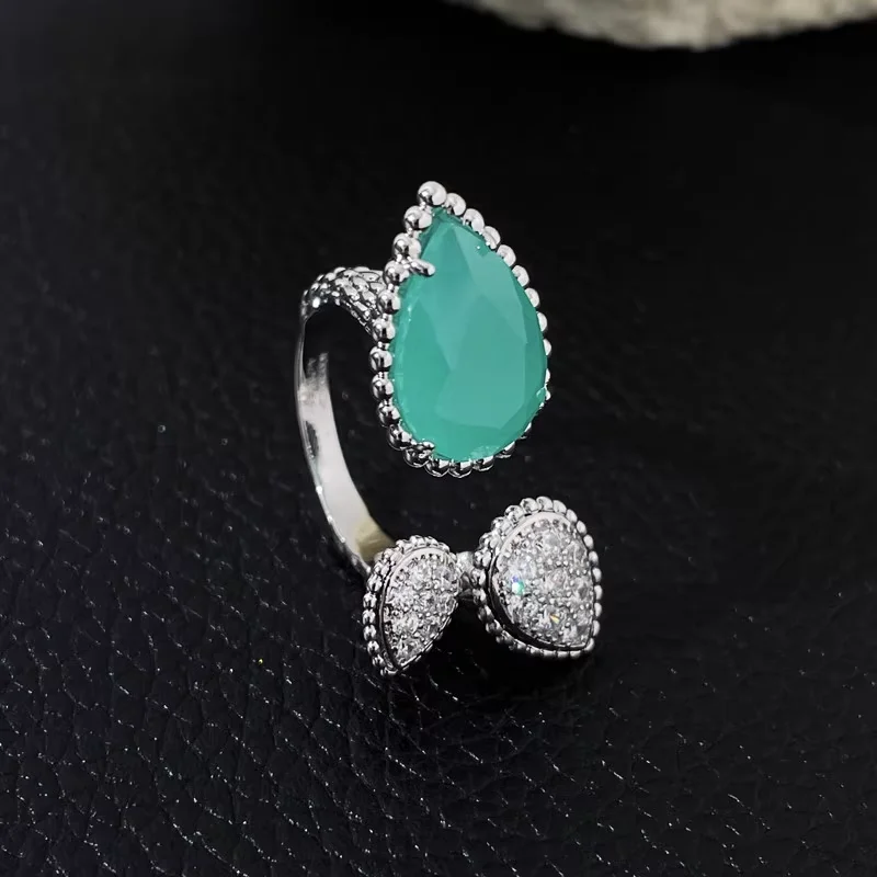 

LONDANY ring Bohemian gemstone water drop ring female opening light luxury fashion niche design high-end food sensation ring
