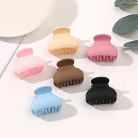 cute small solid color geometric acrylic hair claws crab clamps frosted hair clips crab or women girls headwear hair accessories