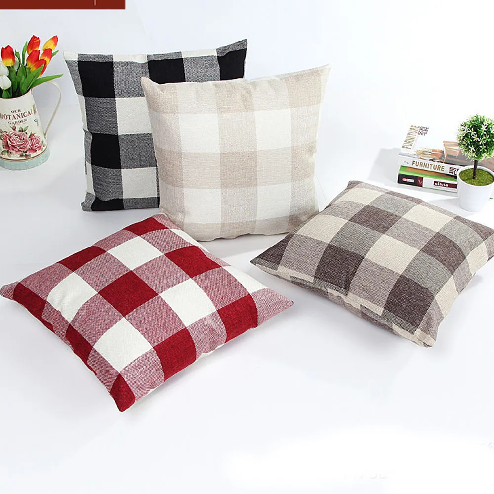 

Plaid Pillow Cover Lattice Sofa Bed Home Decor Pillow Case Cushion Cover Cojines Decorativos Para Sof Decorative Pillows Home