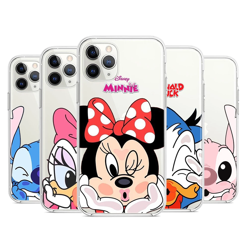 

Lovely Minnie Diseny Transparent Silicone Cover For Apple IPhone 13 12 Mini 11 Pro XS MAX XR X 8 7 6 6S 5 Plus SE Phone Case