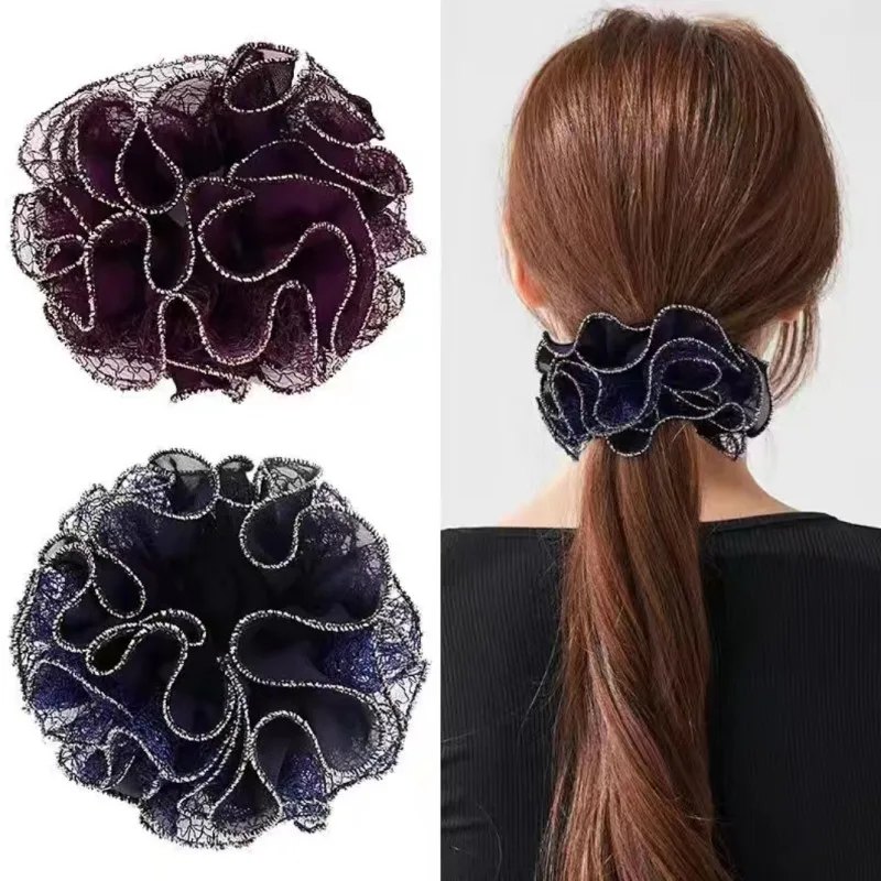 

Korean Style Headdress Flower Large Lace Phnom Penh Hair Band for Women Ligas Para Cabello Elasticas Girls Hair Accessories