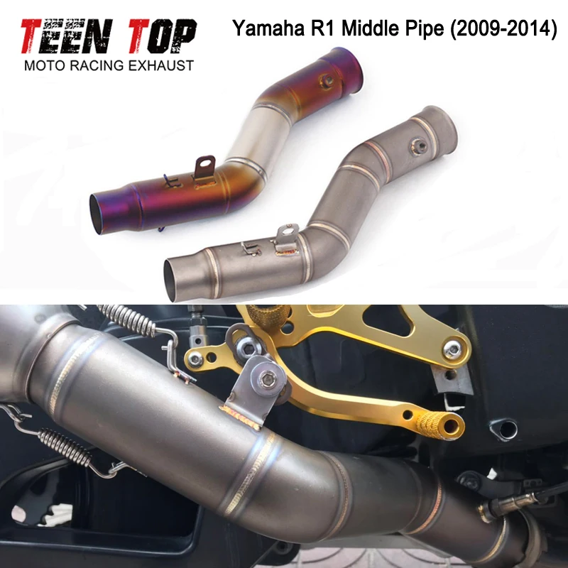 

Среднее звено выхлопной трубы мотоцикла для Yamaha R1 2009 2010 2011 2012 2013 2014 модифицированные боковые аксессуары для выхлопной трубы