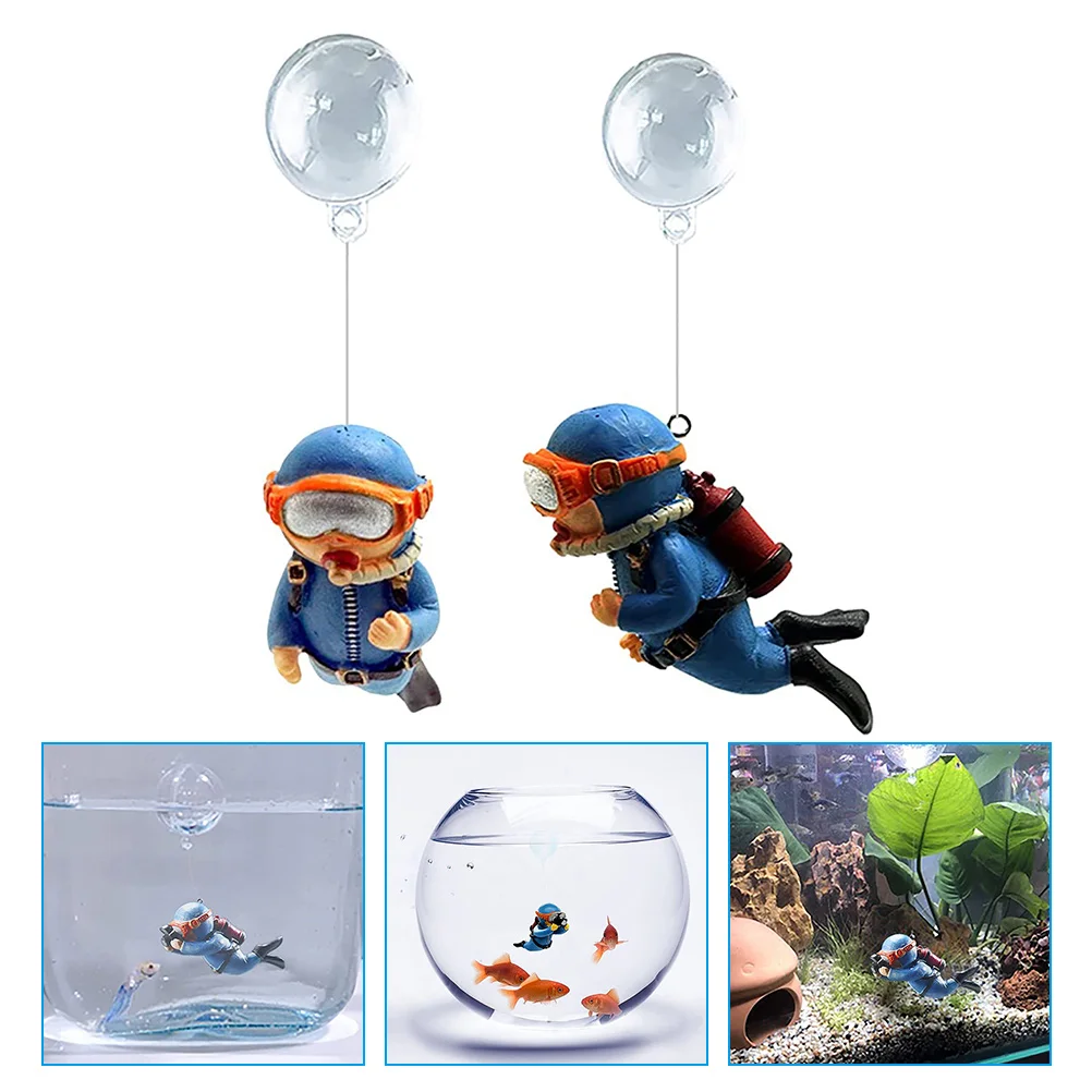 

2Pcs Aquarium Decor Aquarium Ornament Diver Models Household Aquarium Ornament Gift Decoration