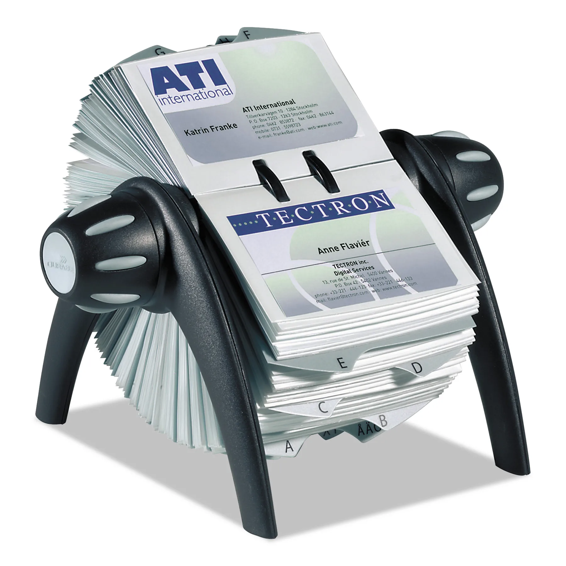 

Flip Rotary Business Card File, Holds 400 4 1/8 x 2 7/8 Cards, Black/SR