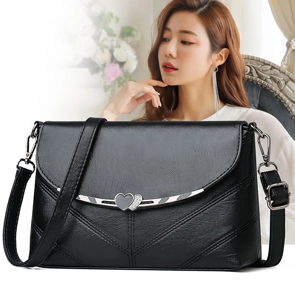 

Leather Female Messenger Bag Casual Women Solid Color Daily Shoulder Bags Purse for Outdoor Shopping Traveling Decoration