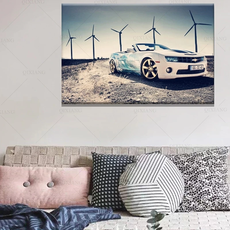 Современная живопись обои Camaro суперкар плакаты и принты холст настенное