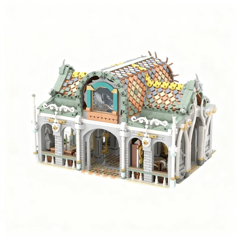 4425 деталей MOC: Эльфийский рынок Ривенделл, модульная модель городской улицы, строительные блоки, конструктор, рождественские подарки, кирпичики для детей (art.: 3920d8d3025fa) - 3920d8d3025fa