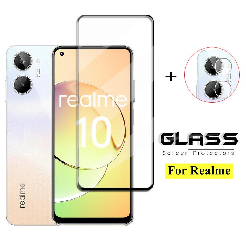 

Full Cover Glass For Realme 10 Tempered Glass Realme 10 9 Pro Plus Screen Protector Protective Phone Lens Film For Realme 10