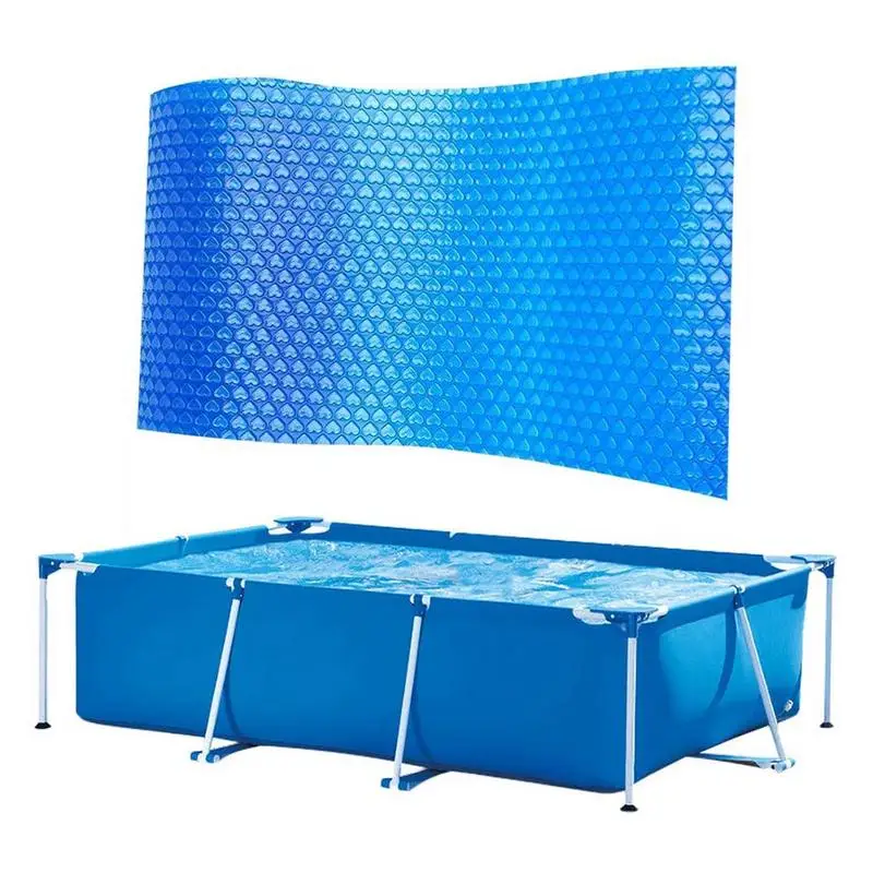 

300x200cm Solar Tarpaulin Rectangular Swimming Pool Protection Cover Heat Insulation Film For Indoor Outdoor Frame Pool