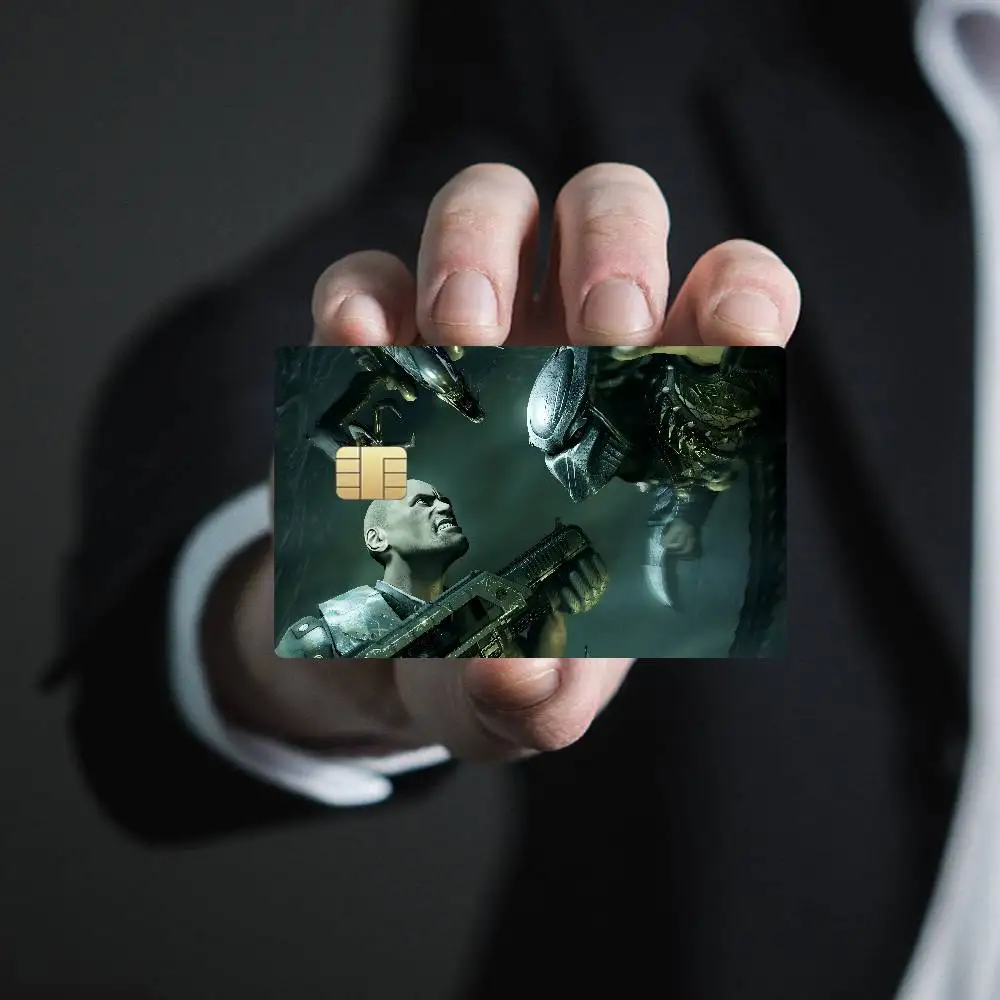 Фото Фильм Хищник, 1 набор из 4 шт., наклейки на кожу кредитной карты для VISA, банковская карта, водонепроницаемая наклейка, защита от царапин, женский подарок №5