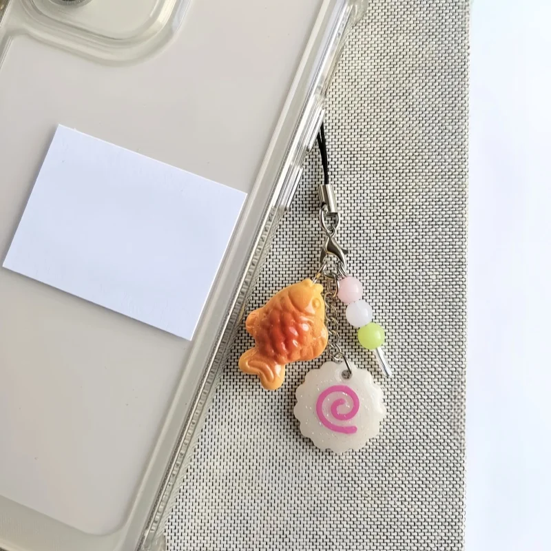 Kawaii японская уличная еда Тайяки, рыбный пирог Нарутараки, брелок для телефона, подвеска для телефона с азиатской едой, подвеска для телефона с рыбным хлебом (art.: 3920cd9952b64) - 3920cd9952b64