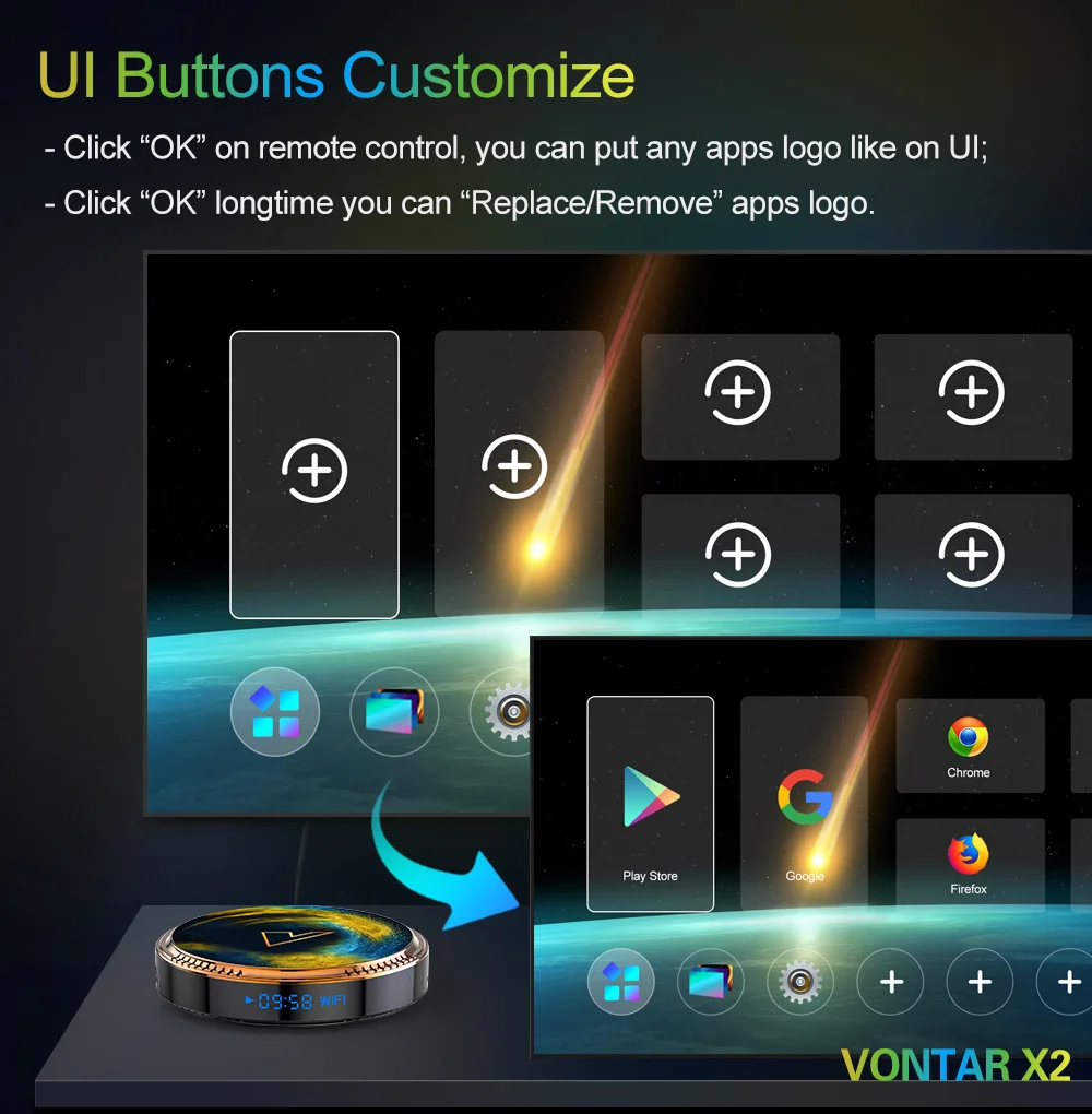 Приставка Смарт-ТВ VONTAR X2 Amlogic S905W2 Android 11 4 + 64 ГБ 32 Гб 2 16 Support AV1 Wifi BT TVBOX Media Player Set Top Box -