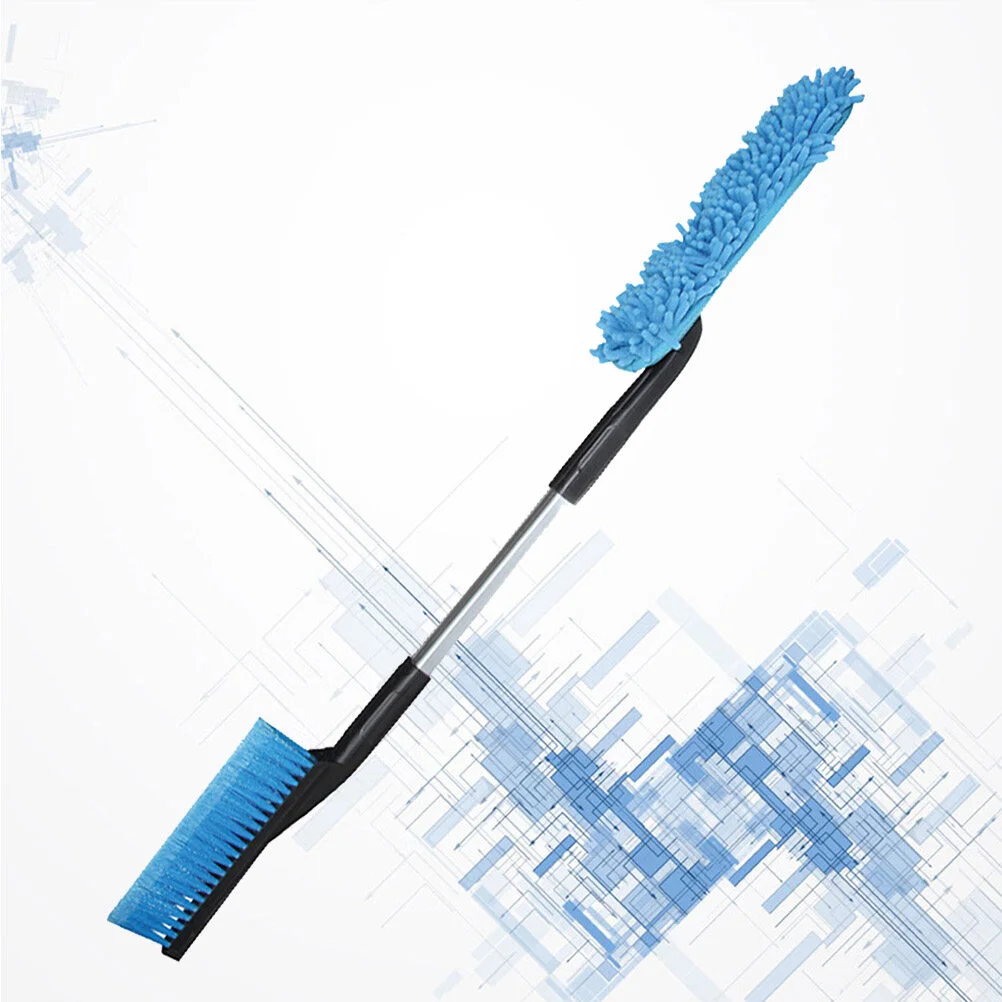 

3 in 1 Car Deicing Defrosting Snow Scraper and Double Snow Brush Long Aluminium Alloy Handle Bush Hair Cleaning Tool for