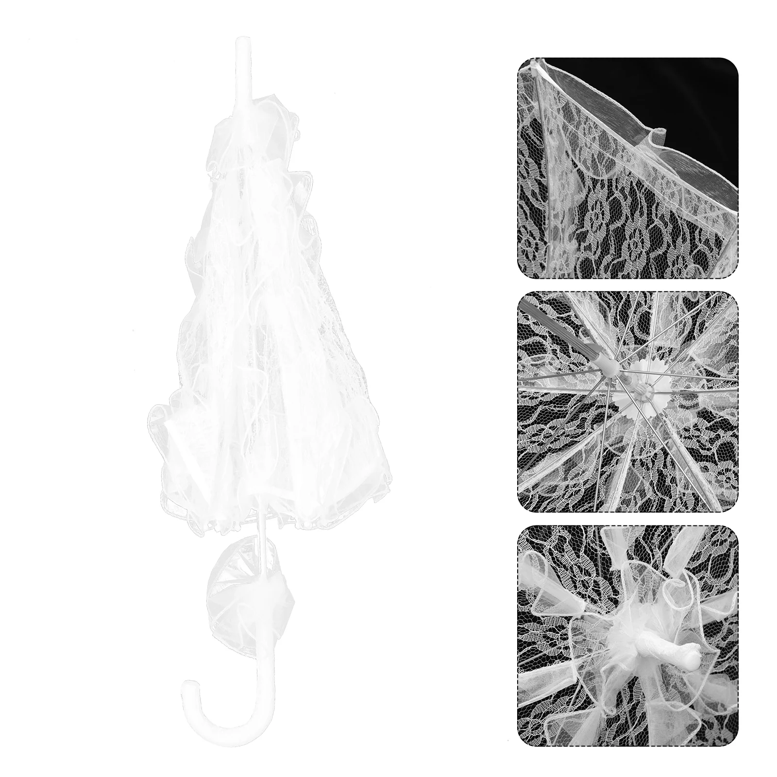 

Lace Umbrella Stage Dancing Prop Lady Costume Accessory Black Wedding Decor Parasol Performance Bride Clothes Decoration Miss