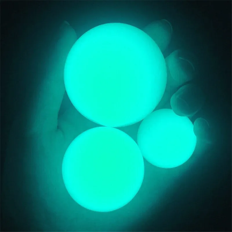 20-50MM Blue Green Luminous Quartz Crystal Sphere Ball Glow In The Dark Stone With Base