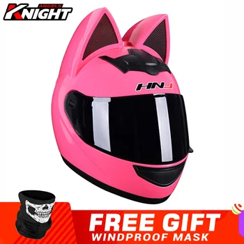 HNJ Motorcycle Helmet Casco Moto Off-road Helmet Removable Cat Ear Four Seasons Breathable Motocross Motorcycle Helmet Men Women 1