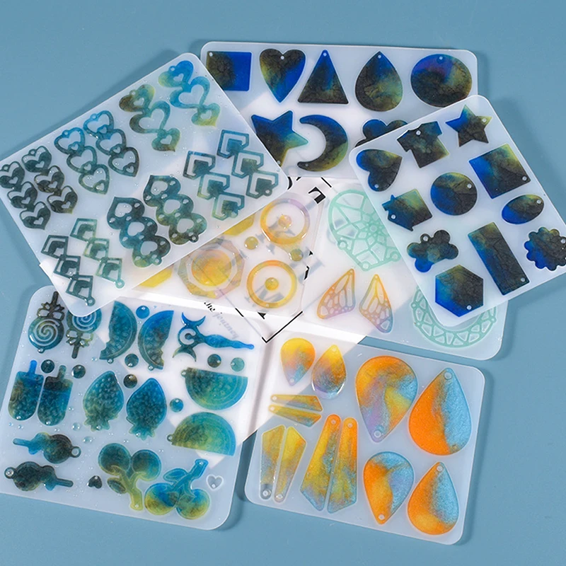

Silicone Earring Mold Earring Resin Mold Jewelry Making Casting Tools Earring Hooks For Craft DIY Charms Pendant Earring Making