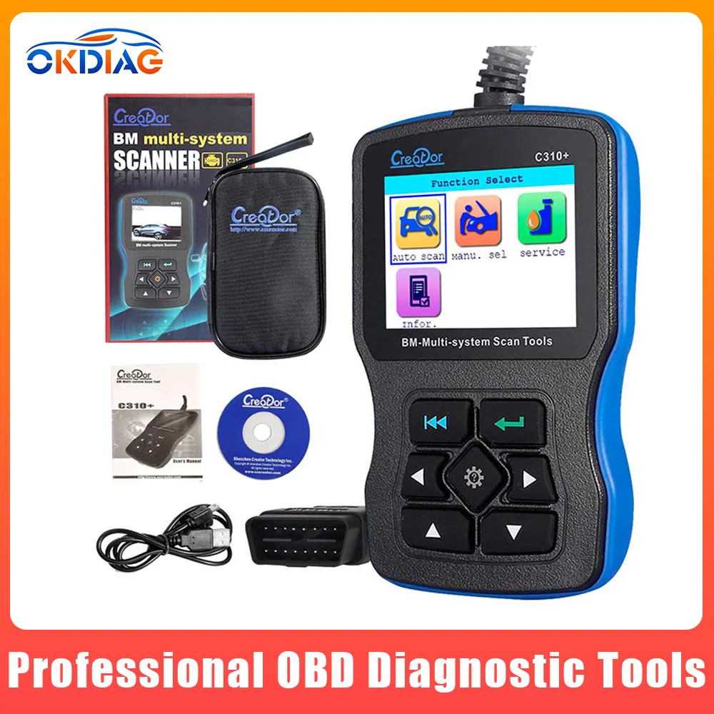 Creator C310+ Auto Car Diagnostic Tools Code Scanner For BMW E46 E90 E60 E39 Multi System OBD2 Scan Tool V11.7 Free shipping