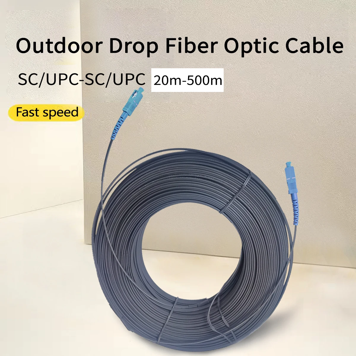 SC/UPC-SC/UPC Открытый оптоволоконный кабель 20M-500M Одномодовые оптоволоконные разъемы