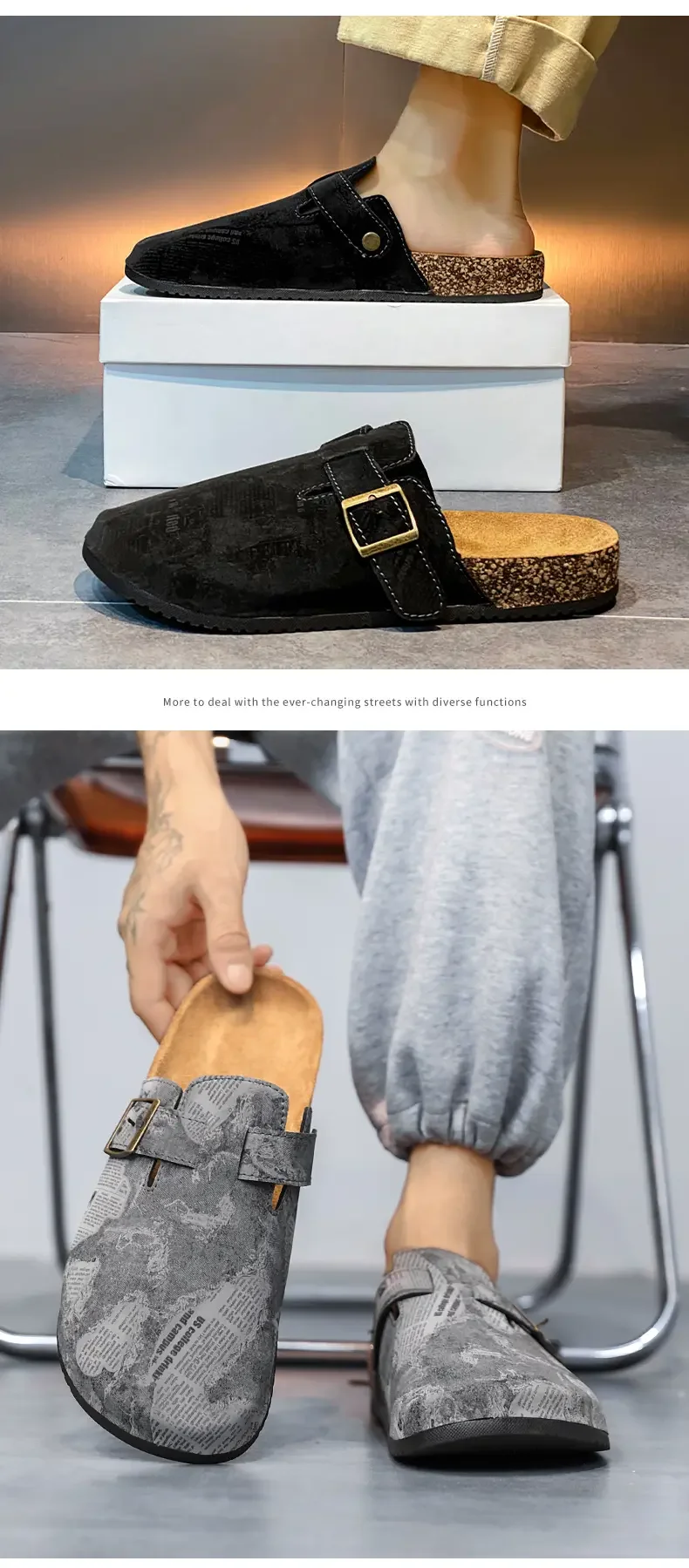 2024 обувь Birkenstock четыре сезона мужская baotou для ленивой пары полутапочки