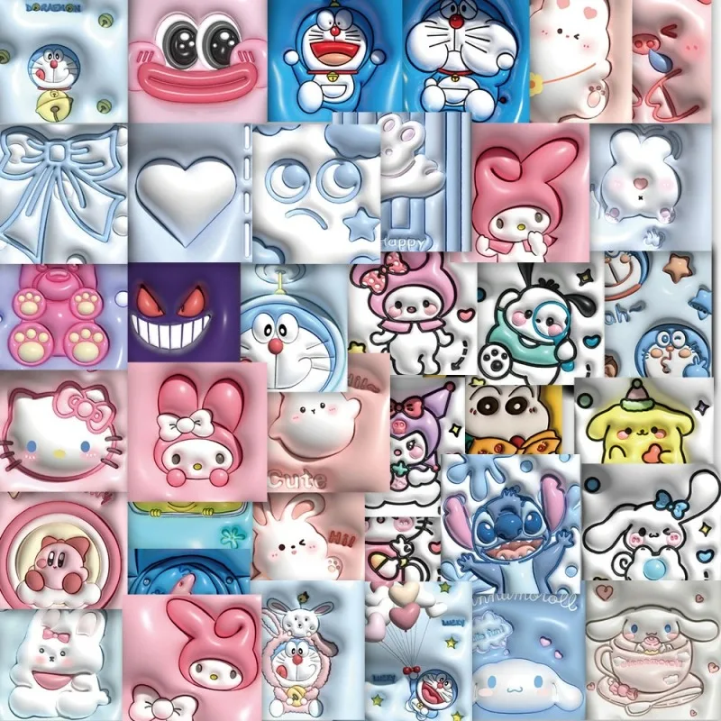 

62pcs 3D Space Effect Cute Anime Stickers DIY Art Decor for Phone,Diary,School,Home,Party