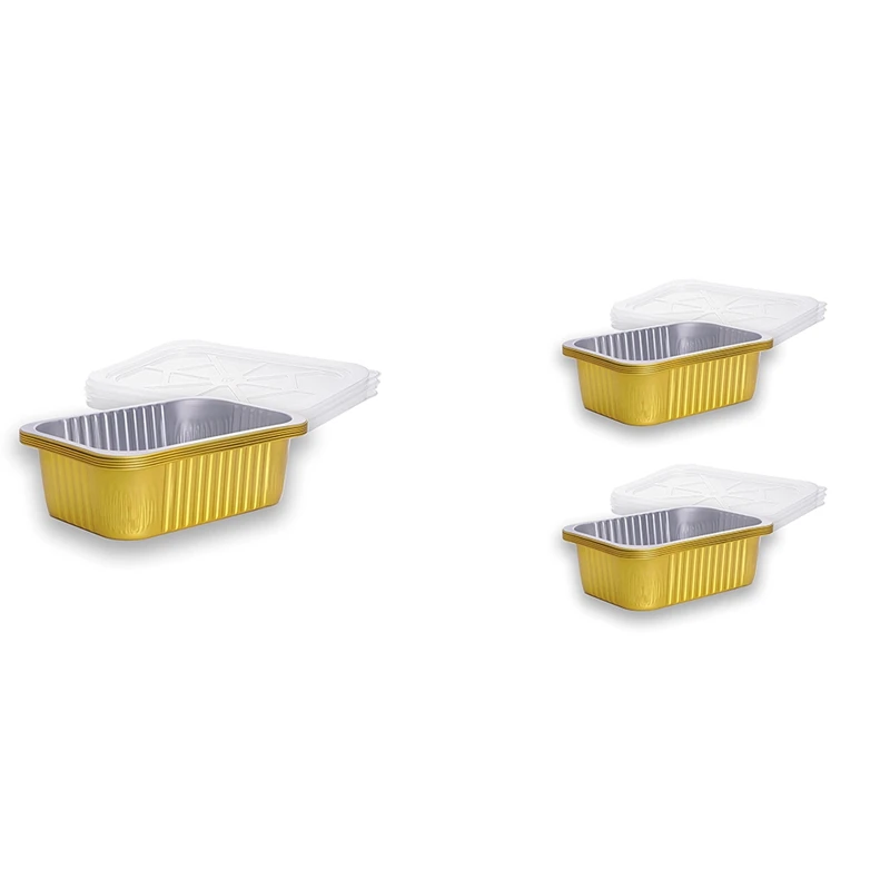 Promotion! Gold Thicker Aluminum Foil Pans Disposable Tray With Lid Great For Cooking Baking Storing |