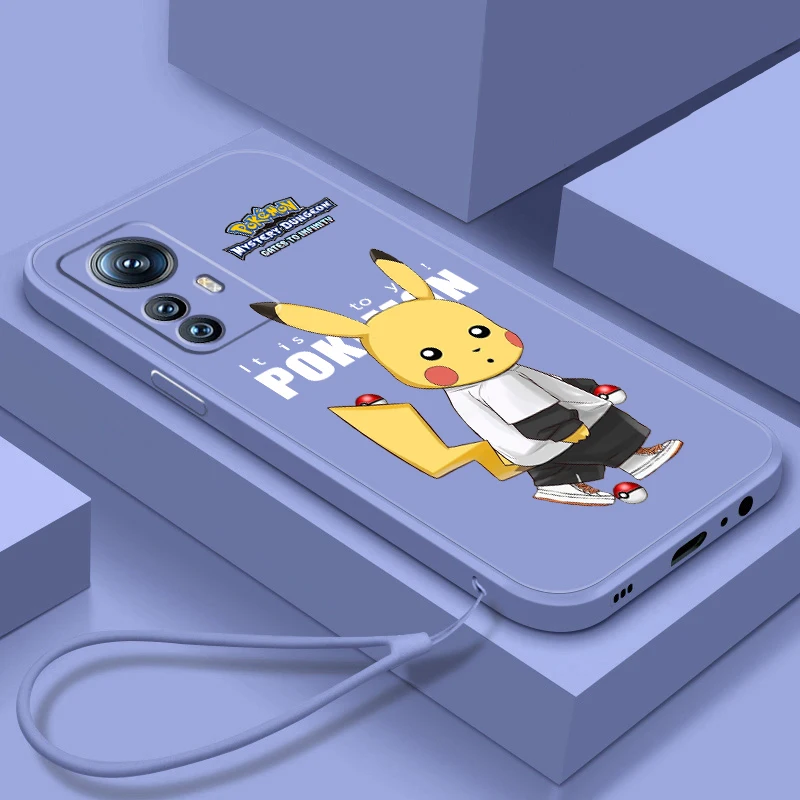 

Phone Case For Xiaomi Mi 13 12S 12 12X 12T 11i 11T 11 10 10S 10T Pro Lite Ultra 5G Pokemon Pikachu Bulbasaur Liquid Rope