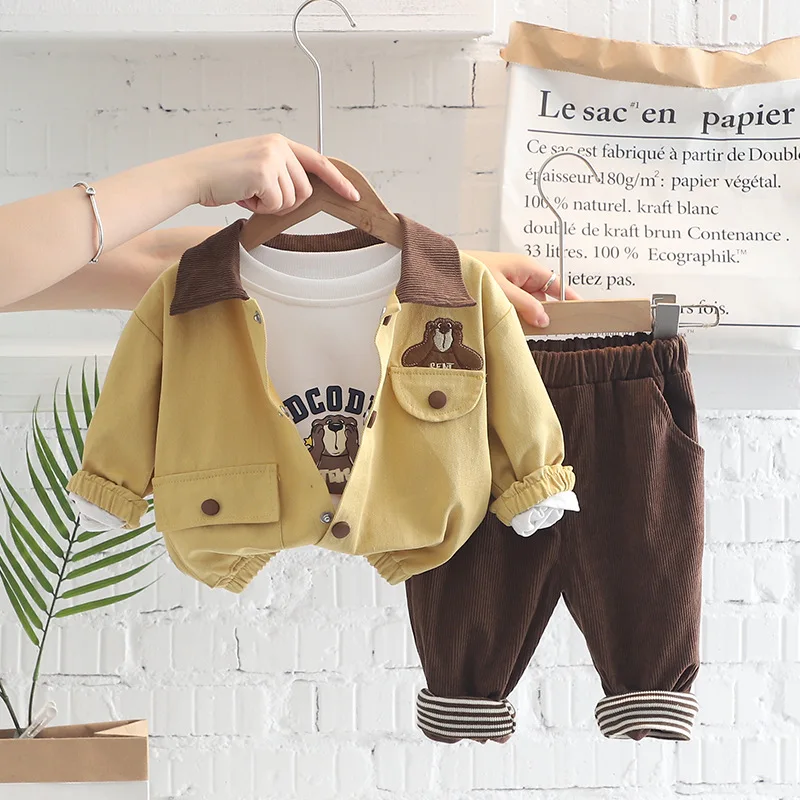 Детская одежда LZH костюм для маленьких мальчиков мультяшный Топ штаны наряд