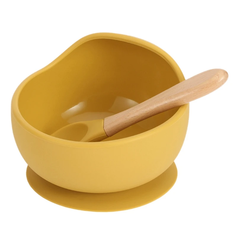 

1 Набор силикона, безопасный пищевой сосающий Набор для кормления ребенка с ложкой, подходит для малышей