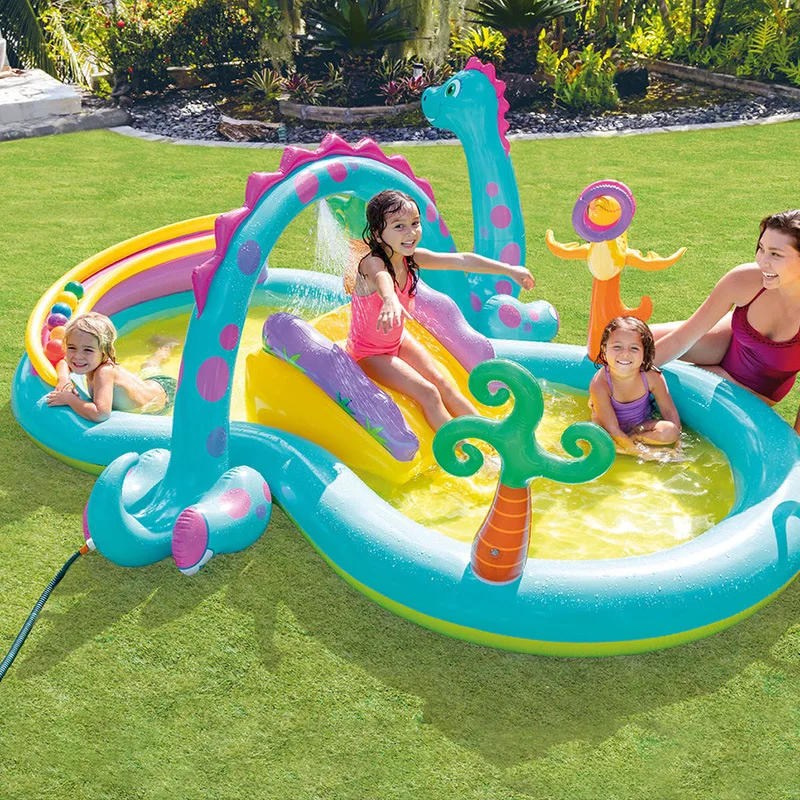 

INTEX Dinosaur Eight-character Water Slide Inflatable Pool Paddling Children's Family Swimming Ocean Ball