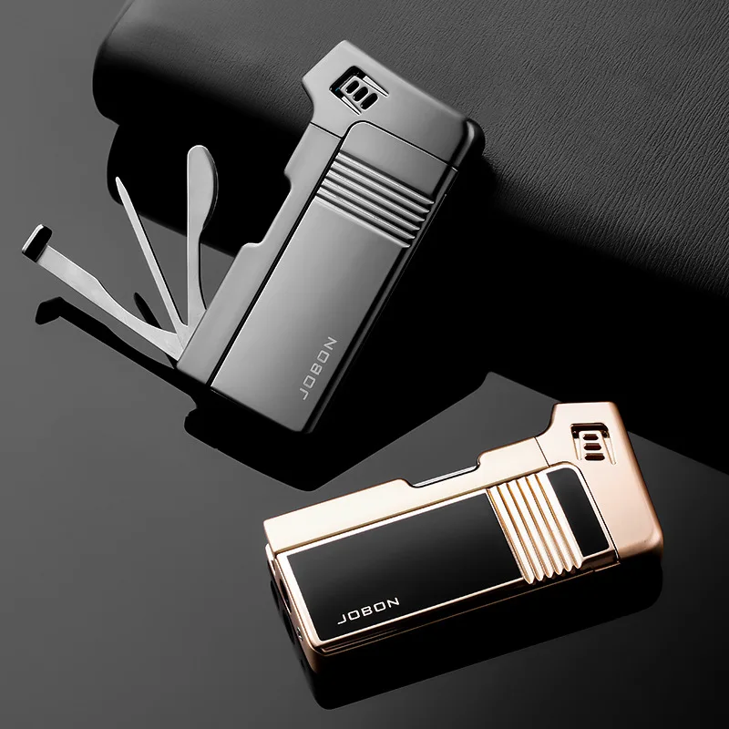 

Zhongbang Inflatable Lighter Creative Oblique Fire with Cigarette Knife Press Stick Through Needle Pipe Lighter Retro
