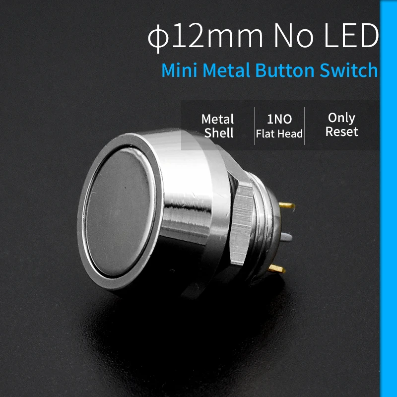 

12mm metal self resetting button big head spherical inching power supply starts the silver contact key switch of welding foot