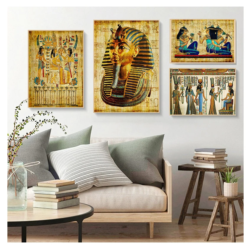 

Picture for Living Room Religious Painting Canvas Art Poster and Prints Home Decoration No Frame Retro Egyptian Landscape Wall