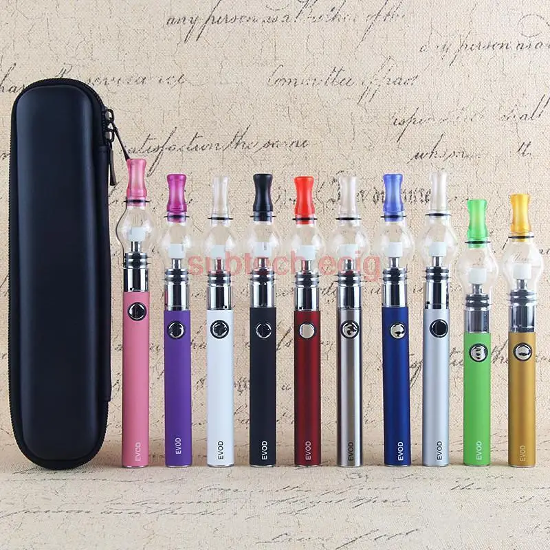 

EVOD M6 Ecigarette Kit with EVOD 650/900/1100mah battery wax dry herb glass globe vaporizer atomizer tanks vape Zipper Case Kits