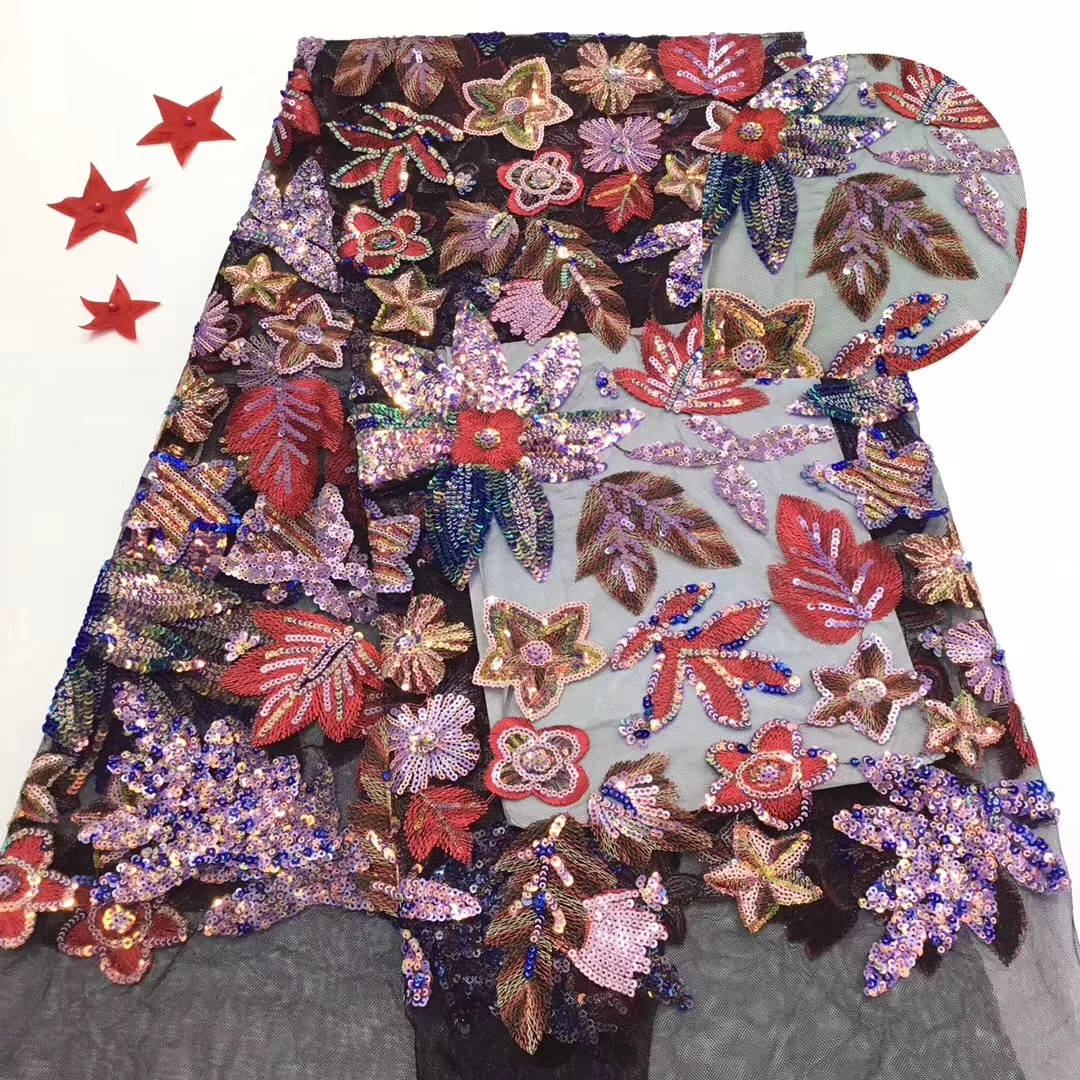 

African Lace Fabric 5 yards High Quality Guipure Lace Tulle French Embroidered Mesh Lace Fabric Gold White for African Wedding