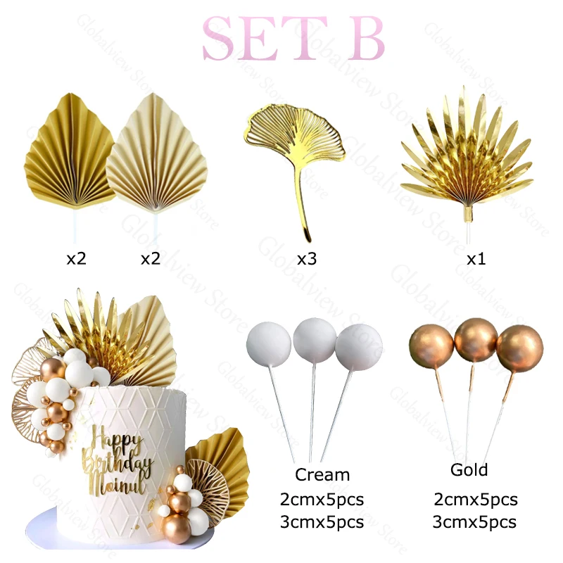 

Золотые пальмовые листья для торта MicroPlush