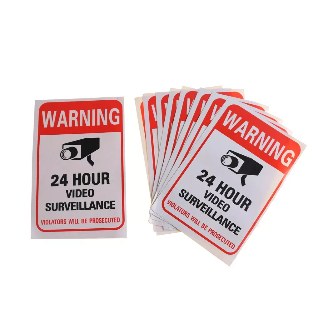 

Wall Sticker 24H Video Camera System Warning Sign Wall Decal Surveillance Monitor Decal Public Area Security