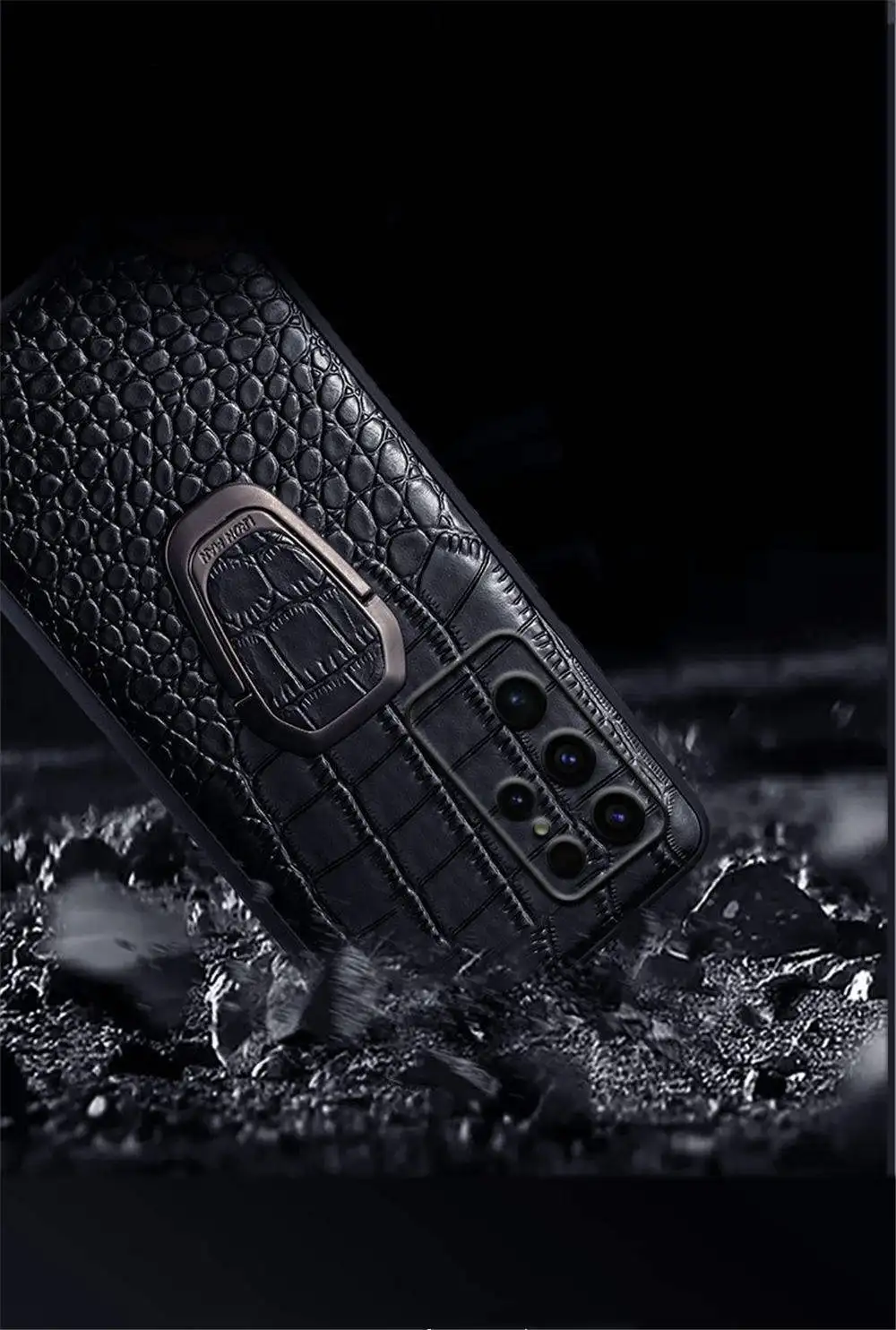 Чехол из натуральной яловой кожи крокодила для Samsung Galaxy S10 20 21 22 23 24 S25 Ultra Z Flip3 4 5 6 Ring