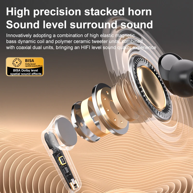 2024 YYK-Q30 V5.4 In Ear Wireless Earphones Full Color Touch Screen Earbuds With Noise Cancelg And Hi-Res Sound Quality