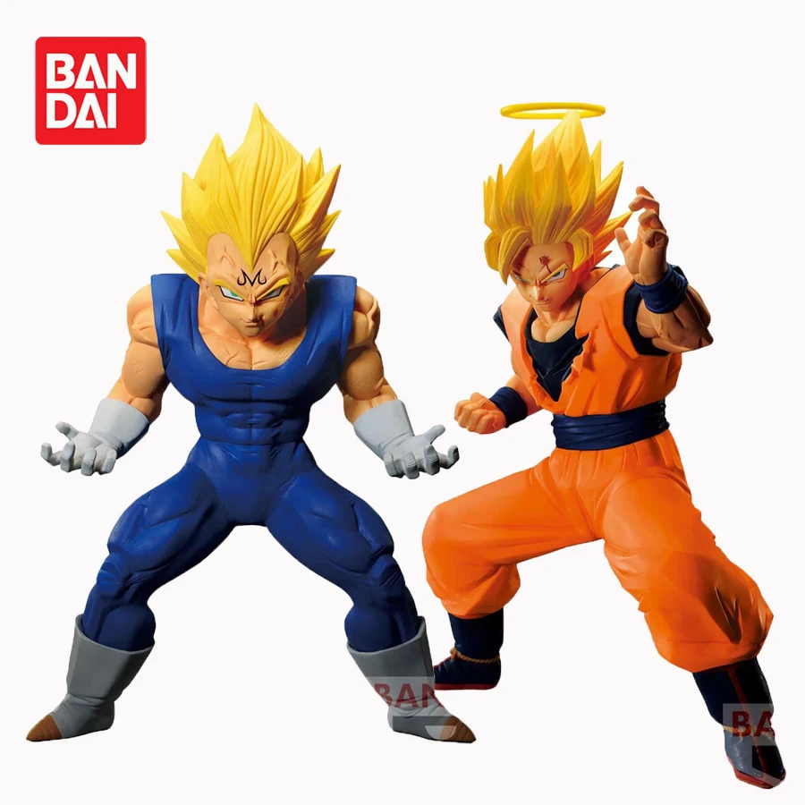 Original BANPRESTO Anime Draagon Ball Z Match Makers Super Saiyan 2 Goku Majin Vegeta Action Figures Collection Model Toys