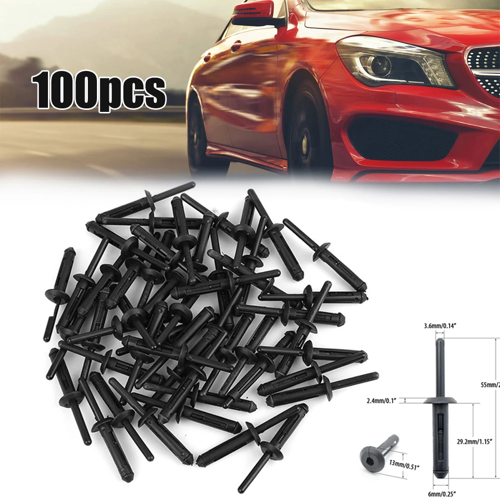 100pcs Plastic Flare Rivets Push Pin Clips 6506007AA Fender Wheel Arch Fastener For Chrysler For Dodge For Ford For Jeep For Che