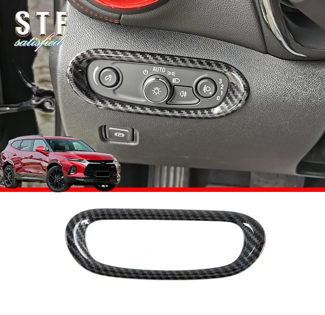 

Стильная накладка из углеродного волокна на внутреннюю фару переключатель управления обшивка для Chevrolet Blazer 2019 2020 автомобильные аксессуары наклейки W4