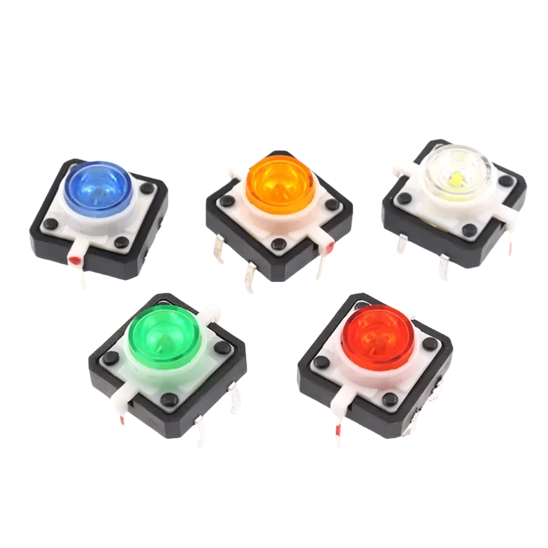 100 шт./лот 12x12x7 3 мм тактильный тактовый кнопочный переключатель с самовозвратом и