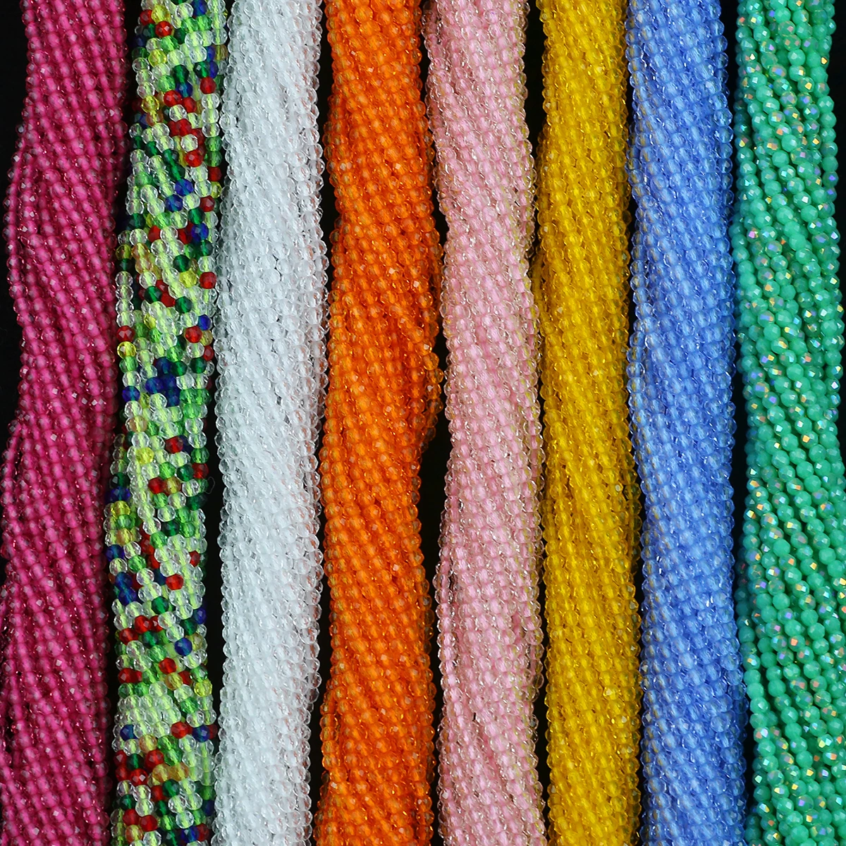 Бусины стеклянные граненые для бижутерии 2 мм 180 шт.