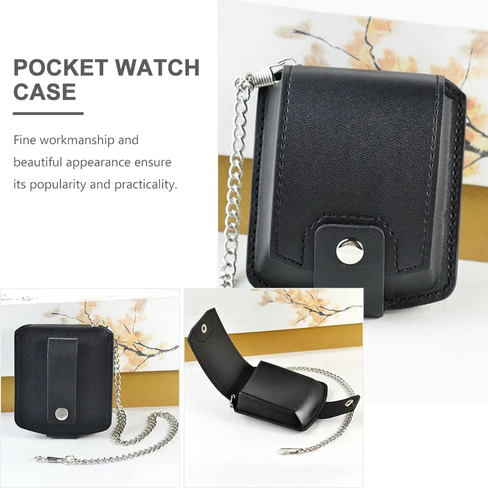 Watch Pocket Holder Bag Case Waist Pouch Box Travel Protector Watches Storage Mini Pu Chain Single Gift Clock Pocketed images - 6