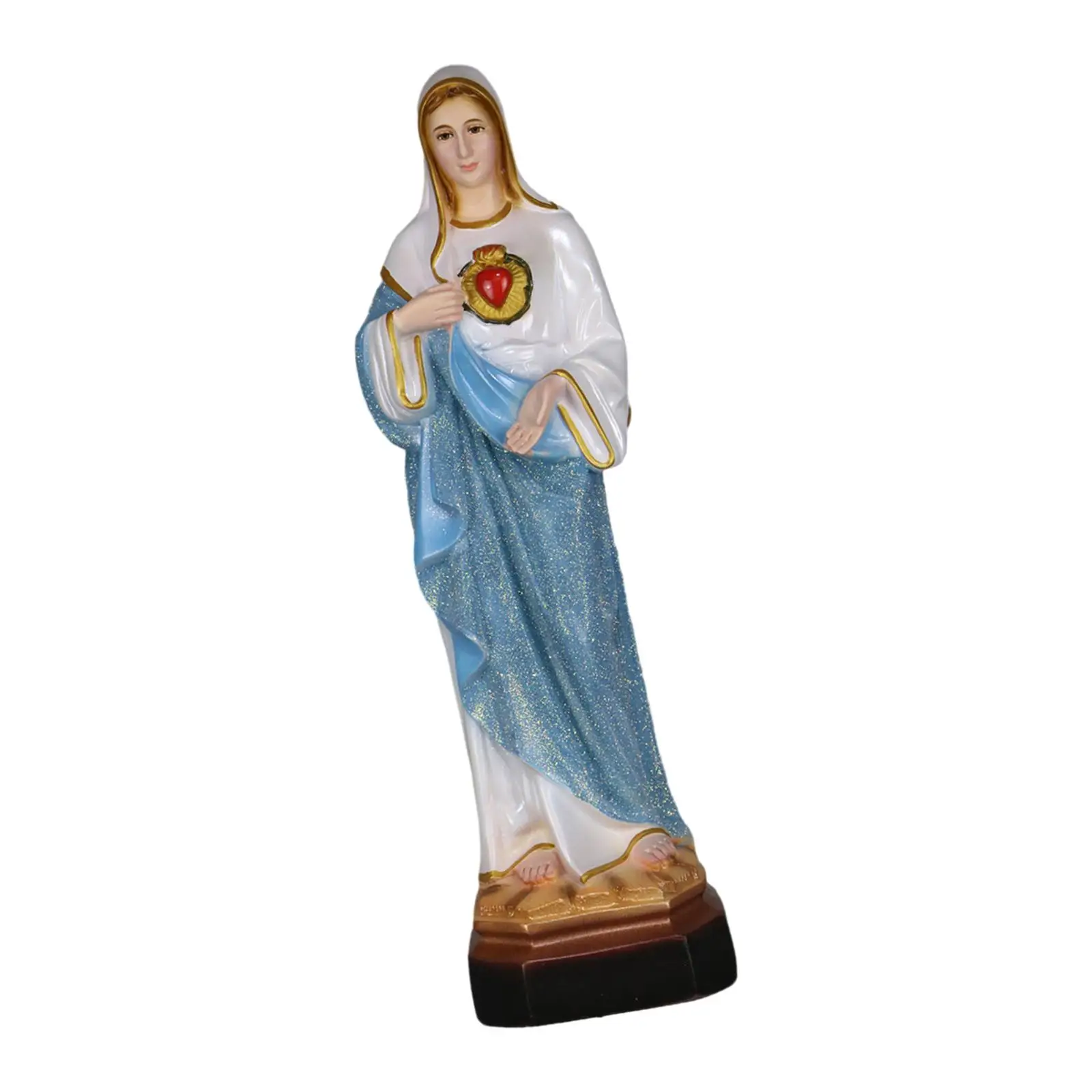 

Фигурка Марии из смолы, религиозные подарки, 13,78 дюйма, художественная фигурка, Священное Сердце Марии, фигурка для полки, гостиной, дома, офиса, церкви